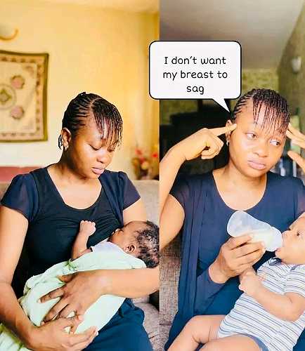 Mother – Refused To Breastfeed Her Child Because She Doesn’t Want Her Brèäst To Fall @HeisAustine